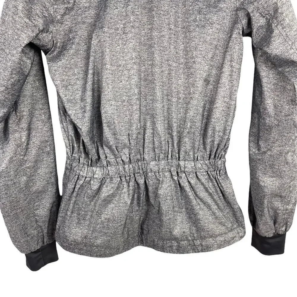 H&M Kids Sport Lightweight Windbreaker Gray Jacket Full Zip Cinched Back 12-13Y